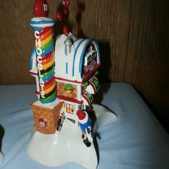 VTG Dept 56 M&M's Chocolate Candy Factory Lighted House w/Dish **New w/ Box - Picture 13 of 15